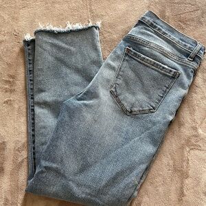 Kensie Blue Jeans with Distressed Hem